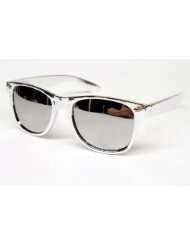 80s Nerd Vintage Wayfarer Retro Chrome Sunglasses Mens Womens W44