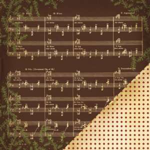  Noel Double Sided Cardstock 12X12 Music Note Brown 