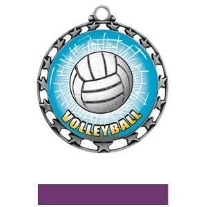  Volleyball HD Insert Medal M 4401 SILVER MEDAL / PURPLE 
