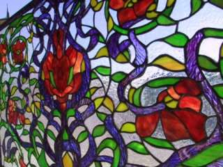 HEART IN THE GARDEN Stained Glass Window Panel CW8  