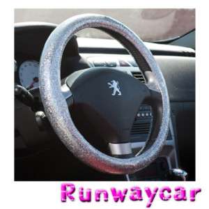 Runwaycar Bling Silver Steering wheel cover Size  L   