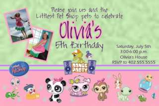 Custom Littlest Pet Shop Birthday Invitations cards  