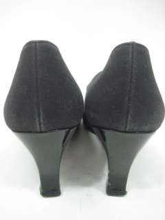 KARL LAGERFELD Black Canvas Patent Pumps Shoes Sz 8.5  