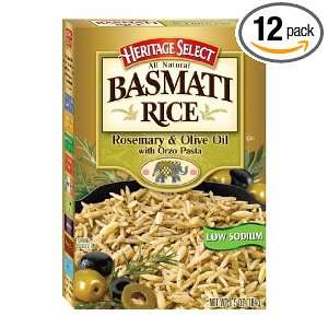 Heritage Select Basmati Rice, Rosemary and Olive Oil, 6.5 Ounce Boxes 
