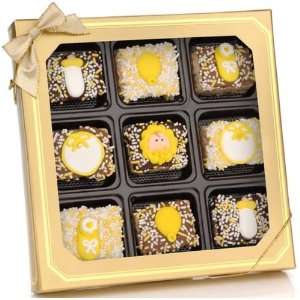   New Baby Chocolate Dipped Mini Crispy Rice Bars  Window Gift Box of 9