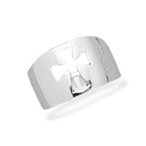  Mens Cross Cigar Band Ring Sterling Silver Jewelry