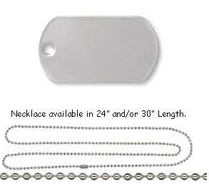   Blank Stainless Steel DOG TAGS + 2 NPS Ball Chain Necklaces 30  