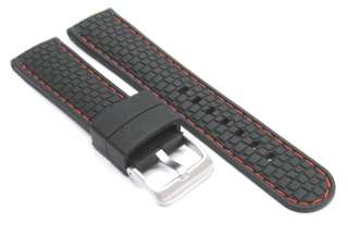 24MM SOFT RUBBER DIVER STRAP FOR TAG HEUER MARATAC RED #3R  