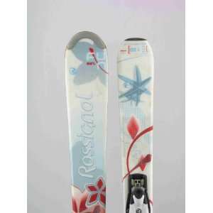  Used Rossignol Fun Girl Kids Snow Skis with Binding 130cm 