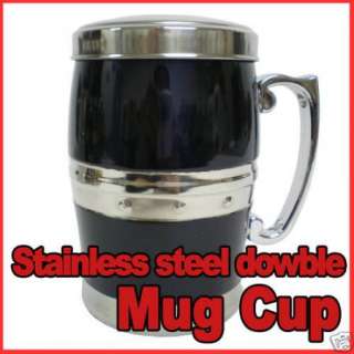 New COOL & HOT insulated stainless MUG CUP coffee BLUE  