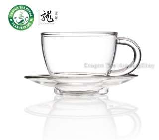 Clear Glass Teacups with Saucer 50ml 1.69 oz FH 336P  