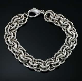   Rolo Cable Link Chain Sterling Silver Bracelet Charm 12mm 54g  