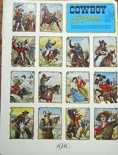 1910 Cowboy Series Trading Card Lot of 14  REPRINTS  