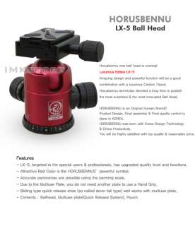   Carbon Fiber Camera Tripod C 3540V (65) w/ Ball Head LX 5 Red  