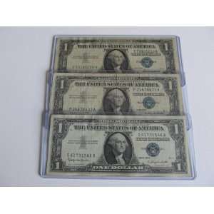 Lot of 3 One Dollar Silver Certificates $1 Series 1957 Three Blue Seal 