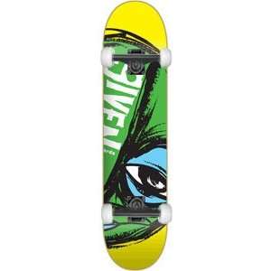 Given Round Face Complete Skateboard   8.0 Green/Yellow w/Black Trucks 