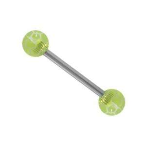    Green Soccer Ball Barbell Tongue Ring   00440 Green Jewelry