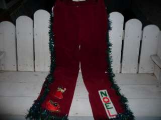 Ugly Christmas Sweater Party Tacky LOADED Red Pants 10  