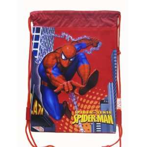    Spiderman Draw String Backpack Bag   Red [Toy] Toys & Games