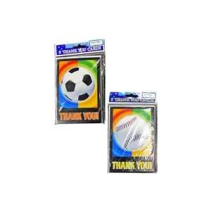  thank you cards sports themed  8 per pack   Pack of 72 