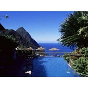  The Pool at the Ladera Resort Overlooking the Pitons, St. Lucia 