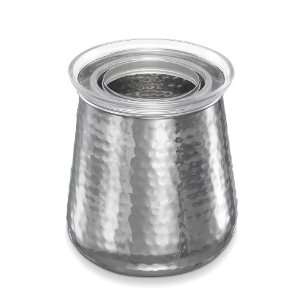   Quart Hammered Tear Drop Canister, Stainless Steel