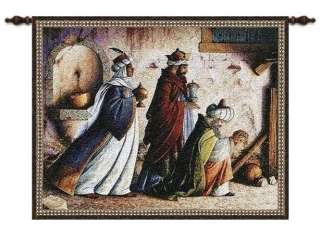 WE THREE KINGS CHRISTMAS RELIGIOUS ART TAPESTRY WALL HANGING  