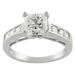  Tressa Sterling Silver Princess CZ Solitaire Ring Jewelry