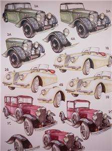 A4 Die Cut Paper Tole Classic Vintage Cars No Cutting  