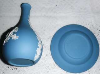 Vintage Blue & White Wedgwood Vase and Small Plate  