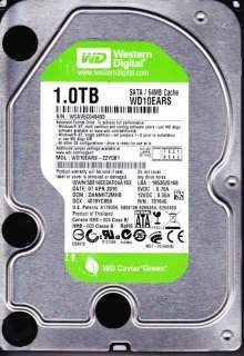 WESTERN DIGITAL 1TB WD10EARS 22Y5B1 SATA DCM DANNHT2CAB 890552695942 