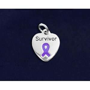  Purple Ribbon Survivor Charm   Purple Ribbon (50 Charms 