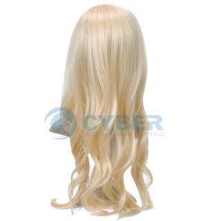 Lady Long Wavy Curly Blonde party Hair Golden Wig/Wigs  
