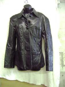 Wilson Leather size small leather black coat jacket  