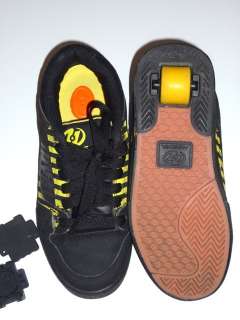 Heelys skate shoes black/yellow 5 youth  