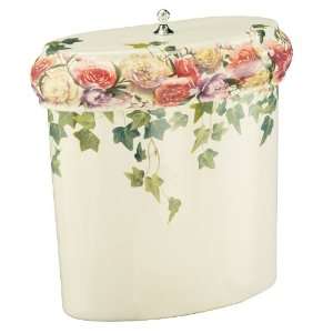   PS 96 Peonies & Ivy Design on Revival Toilet Tank, Less Trim, Biscuit