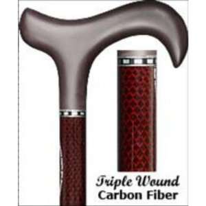 Adjustable Red Tripe Wound Carbon Fiber Cane Health 
