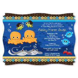  Twin Under The Sea Critters   Personalized Baby Shower Invitations 