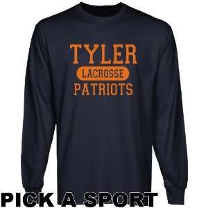 Texas Tyler Patriots Navy Blue Custom Sport Long Sleeve T shirt 