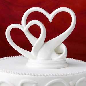  Wedding Favors Sleek interlocking hearts design cake topper 