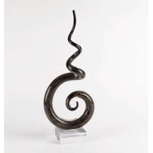 Copper Crystal Spiral Whimsy Glass Centerpiece Sculpture  