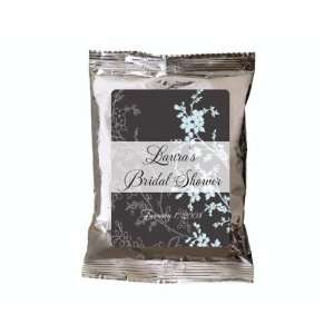 Wedding Favors Blue Black Floral Design Personalized Iced Cappuccino 