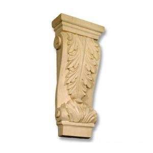 Hand Carved Hard Wood Acanthus Pilaster Corbel, 10 1/4H X 4 1/2W X 1 