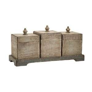  Distressed Finish Wooden Decorative Boxes with Matching 