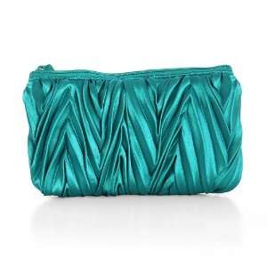  Teal Pleated Wristlet Purse for Prom or Bridesmaids 